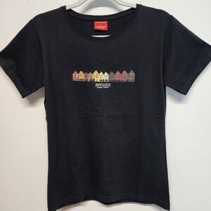 Bryggen Bergen Downtown Norway Graphic T-shirt Size L Black Short Sleeve Casual